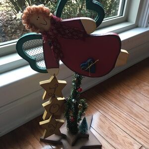 Wooden Christmas Angel “Joy” decoration